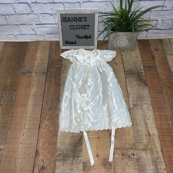 Other - White Holy Communion Dress Tulle Flared Skirt cross Beads vintage